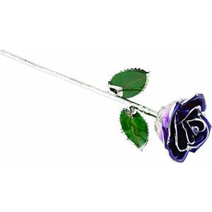 The Mindy Rose - Lacquered Purple Rose with Platinum Trim