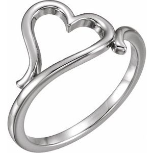 The Edna Ring - 14K White Gold Heart Ring