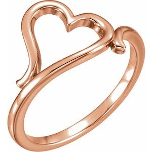 The Edna Ring - 14K Rose Gold Heart Ring