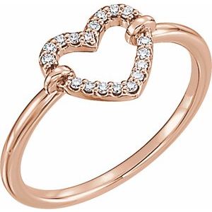 The Emily Ring- 14K Rose Gold .07 CTW Natural Diamond Heart Ring