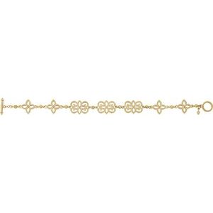 The Shelly Bracelet – 14K Yellow Gold Floral 7 3/4" Bracelet