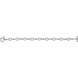 The Misty Bracelet – 14K White Gold Granulated Link 7 1/2" Bracelet