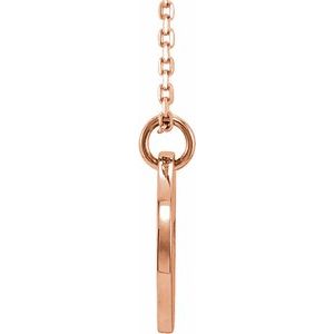 The Marie Necklace – 14K Rose Gold Pierced Cross Disc 16"-18" Necklace
