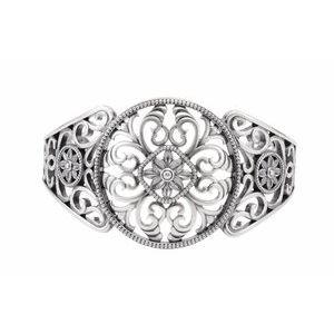 The Desirae Bracelet – Sterling Silver Filigree Cuff 7" Bracelet