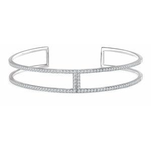 The Clara Bracelet – 14K White Gold 3/4 CTW Natural Diamond Cuff 6" Bracelet
