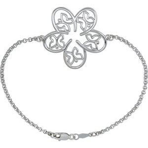 The Mica Bracelet – Sterling Silver Flower & Butterfly 7 1/2" Bracelet