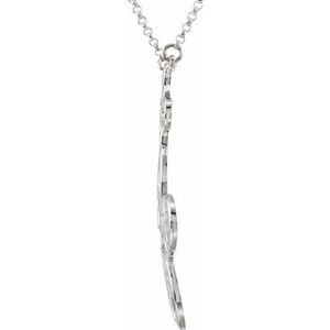 The Mica Necklace - 14K White Gold Flower & Butterfly 18" Necklace