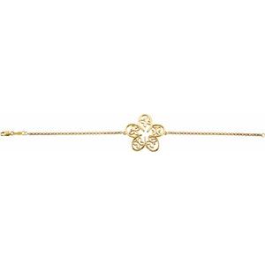 The Mica Bracelet – 14K Yellow Gold Flower & Butterfly 7 1/2" Bracelet