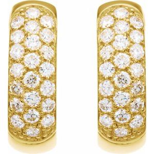 The Marion Earrings – 14K Yellow Gold 7/8 CTW Lab-Grown Diamond Hoop Earrings