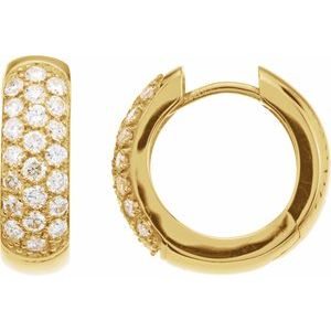The Marion Earrings – 14K Yellow Gold 7/8 CTW Lab-Grown Diamond Hoop Earrings