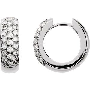 The Marion Earrings – 14K White Gold 7/8 CTW Lab-Grown Diamond Hoop Earrings