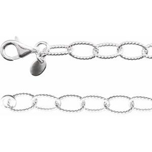 The Irina Chain – Sterling Silver 6 mm Knurled Cable 18" Chain