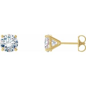The Claudette Earrings - 14K Yellow Gold 3/4 CTW Lab-Grown Diamond 4-Prong Stud Earrings