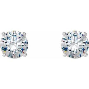 The Claudette Earrings - 14K White Gold 1/2 CTW Lab-Grown Diamond 4-Prong Stud Earrings