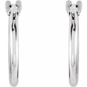 The Tammie Earrings – 14K White Gold 12.5 mm Hinged Hoop Earrings