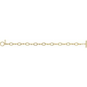 The Misty Bracelet – 14K Yellow Gold Granulated Link 7 1/2" Bracelet
