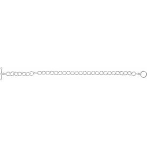 The Justine Bracelet – Sterling Silver 5.9 mm  Charm Cable  6 1/2" Bracelet