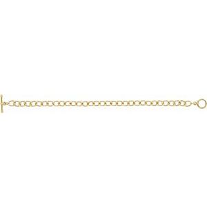 The Justine Bracelet – 24K Yellow-Plated Sterling Silver 5.9 mm Charm Cable 7-8" Bracelet