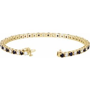 The Tasha Bracelet – 14K Yellow Gold Natural Blue Sapphire & 2 3/8 CTW Natural Diamond Line 7" Bracelet