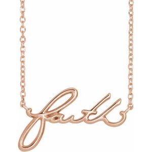 The Faith Necklace - 14K Rose Gold Faith 18" Necklace