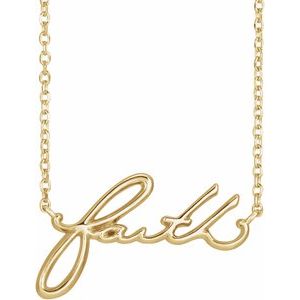 The Faith Necklace - 14K Yellow Gold Faith 18" Necklace