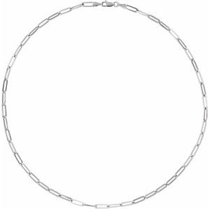 The Vanessa Chain – 14K White Gold 3.85 mm Paperclip-Style 18" Chain