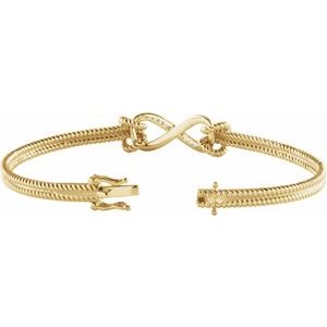 The Shirley Bracelet – 14K Yellow Gold 1/8 CTW Natural Diamond Bangle 7 1/2" Bracelet