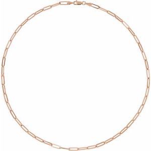 The Vanessa Chain – 14K Rose Gold 3.85 mm Paperclip-Style 18" Chain