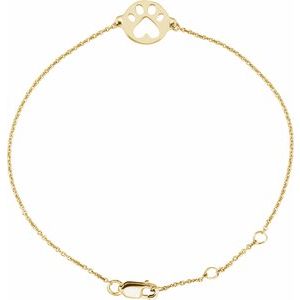 The Trina Bracelet – 14K Yellow Gold Our Cause for Paws 7" Bracelet