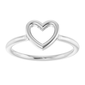 The Stephanie Ring - 14K White Gold Heart Ring