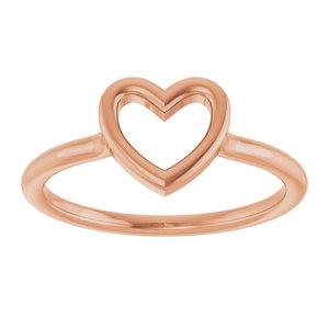 The Stephanie Ring -14K Rose Gold Heart Ring
