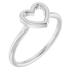 The Stephanie Ring - 14K White Gold Heart Ring
