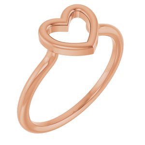 The Stephanie Ring -14K Rose Gold Heart Ring
