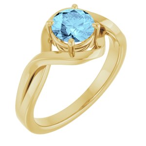 The Trudy Ring - 14K Yellow Gold Natural Aquamarine Ring