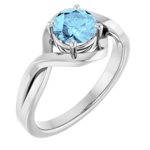 The Trudy Ring - 14K White Gold Natural Aquamarine Ring