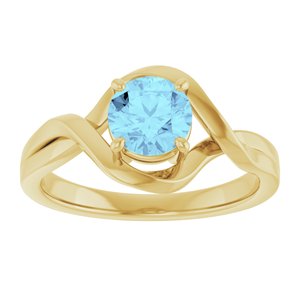 The Trudy Ring - 14K Yellow Gold Natural Aquamarine Ring