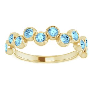 The Sandy Ring– 14K Yellow Gold Natural Aquamarine Bezel-Set Ring