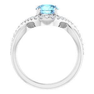 The Cheryl Ring– 14K White Gold Natural Aquamarine & 1/5 CTW Natural Diamond Ring