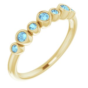 The Doris Ring – 14K Yellow Gold Natural Aquamarine Bezel-Set Ring