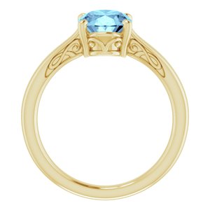 The May Ring– 14K Yellow Gold Natural Aquamarine Ring