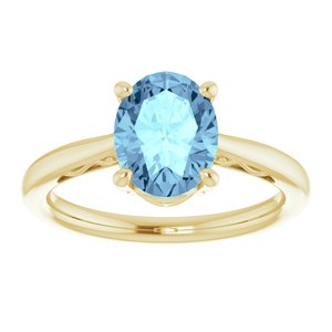 The May Ring– 14K Yellow Gold Natural Aquamarine Ring