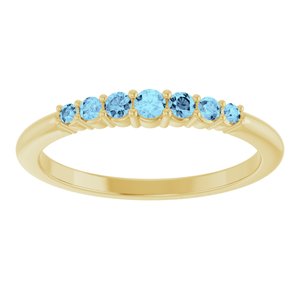The Keara Ring – 14K Yellow Gold Natural Aquamarine Stackable Ring