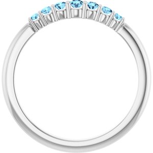 The Keara Ring – 14K White Gold Natural Aquamarine Stackable Ring