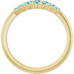 The Keara Ring – 14K Yellow Gold Natural Aquamarine Stackable Ring