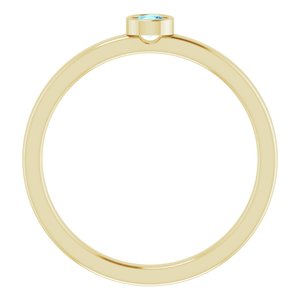 The Bertha Ring –14K Yellow Gold 3 mm Natural Aquamarine Ring