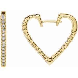 The Gretchen Earrings - 14K Yellow Gold 5/8 CTW Natural Diamond Heart Earrings