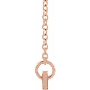 The Margaret Necklace - 14K Rose Gold Family is Forever Bar 18" Necklace