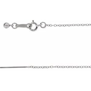 The Sandra Chain - 14K White Gold 1.1 mm Adjustable Threader Cable 16-22" Chain