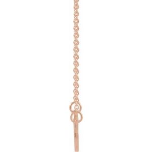 The Kristal Necklace - 14K Rose Gold Mother & Daughter Stick Figure Family 18" Necklace