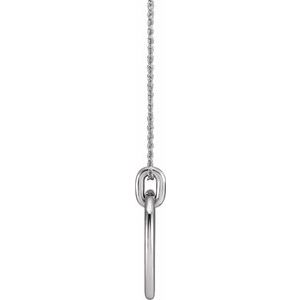 The Maddie Necklace - 14K White Gold Circle 16-18" Necklace